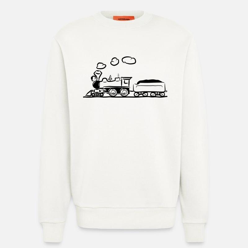 dampflok lok eisenbahn western comic - Sweatshirt - made by SPREAD  - OFF WHITE