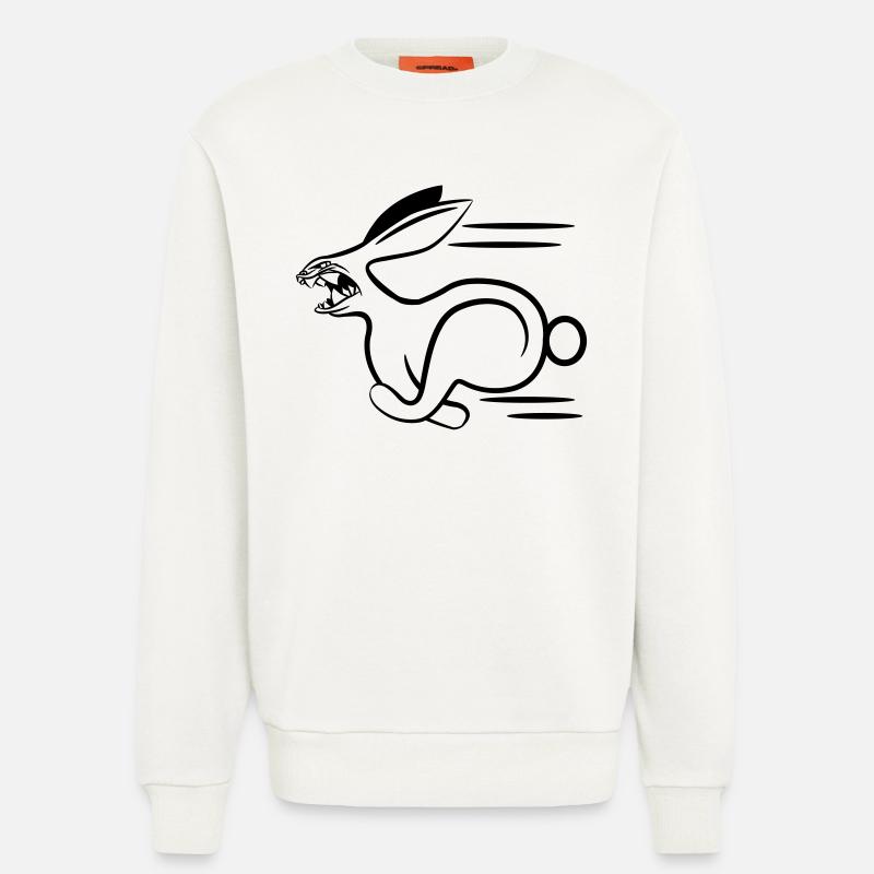 Rabbit aggressive dangerous funny - Sweatshirt - made by SPREAD  - OFF WHITE