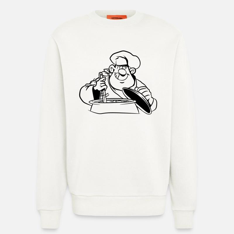 kochen koch comic witzig - Sweatshirt - made by SPREAD  - OFF WHITE