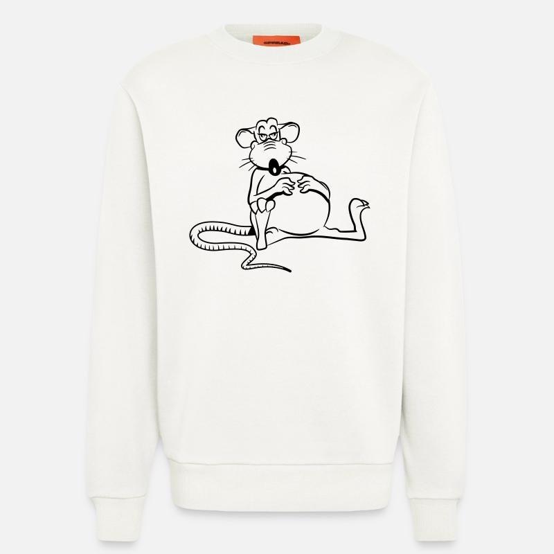 ratte satt müde - Sweatshirt - made by SPREAD  - OFF WHITE