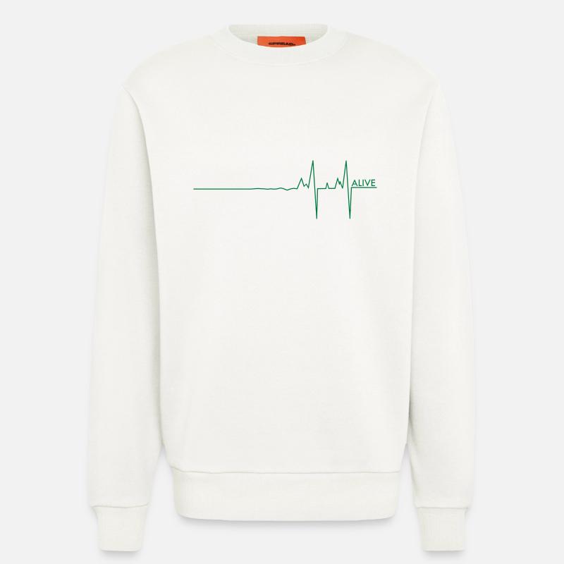 Alive pulse/UK - Sweatshirt - made by SPREAD  - OFF WHITE
