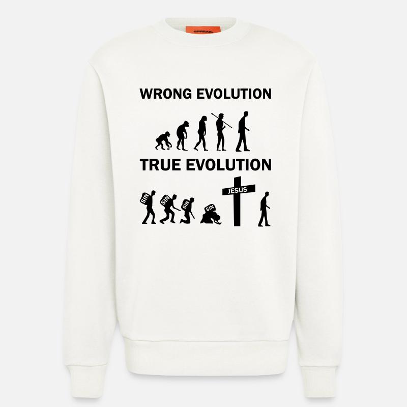 true evolution jesus - Sweatshirt - made by SPREAD  - OFF WHITE
