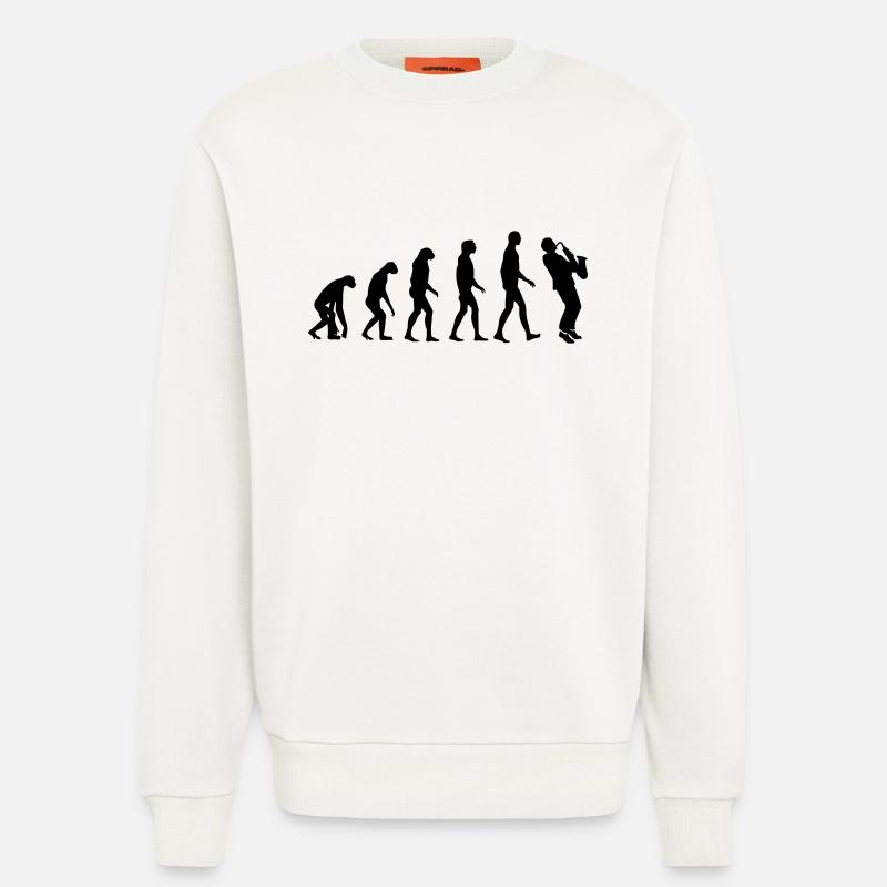 saxophone evolution - Sweatshirt - made by SPREAD  - OFF WHITE