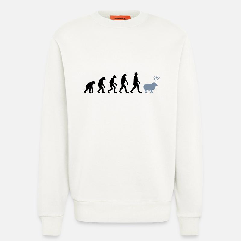 evolution mouton - Sweat bio décontracté fabriqué en UE - OFF WHITE