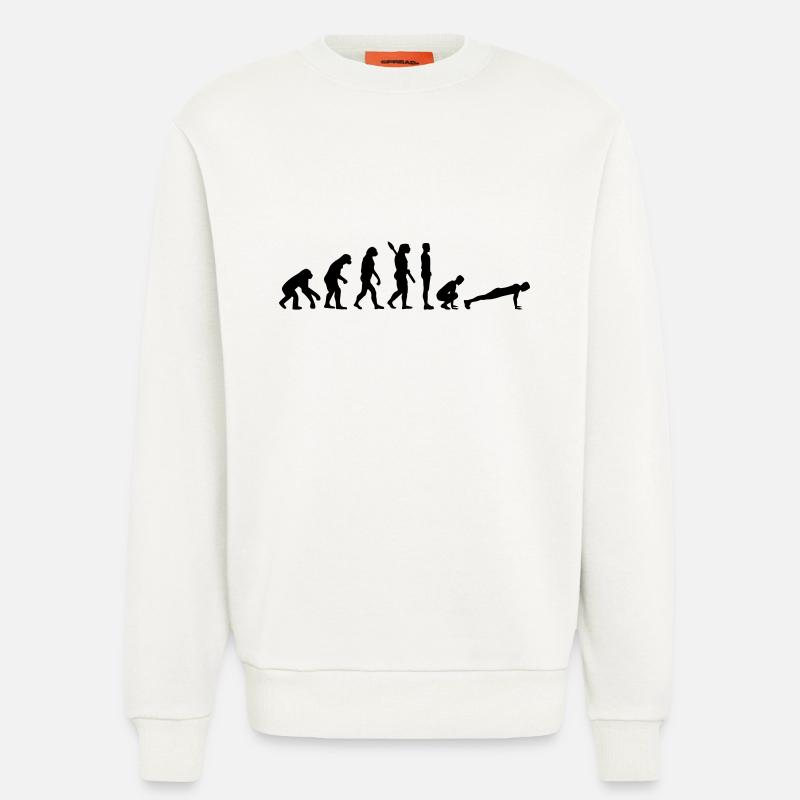 Evolution Burpees - Sweatshirt - made by SPREAD  - OFF WHITE