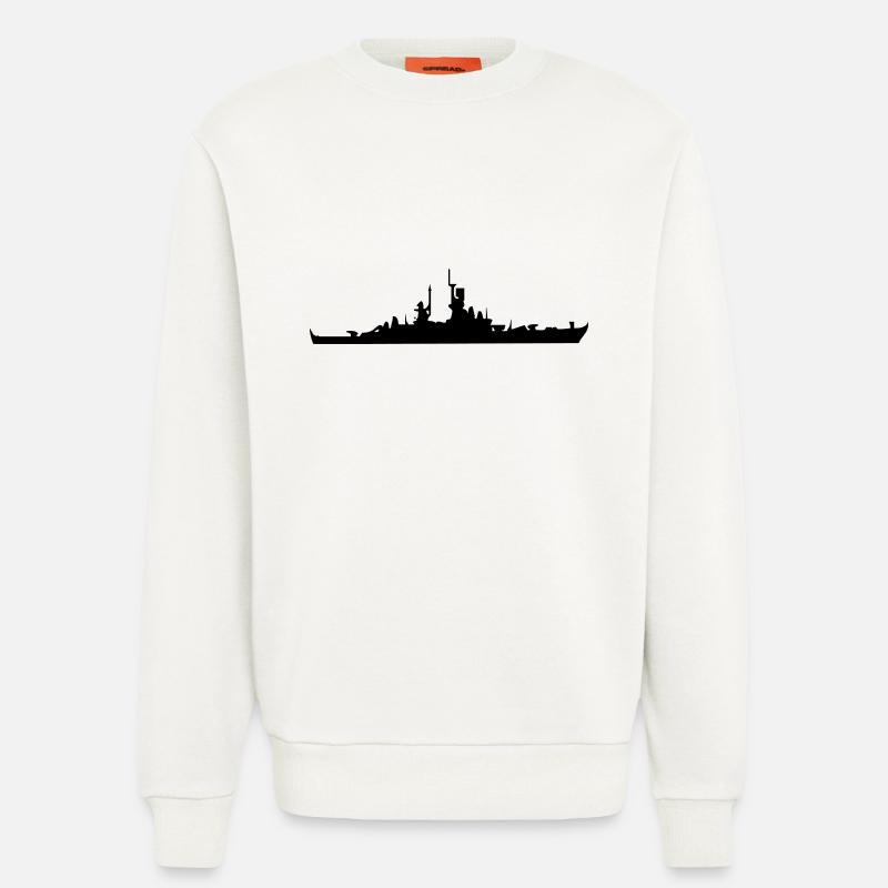 Vector Navy warship Silhouette - Sweatshirt - made by SPREAD - OFF WHITE