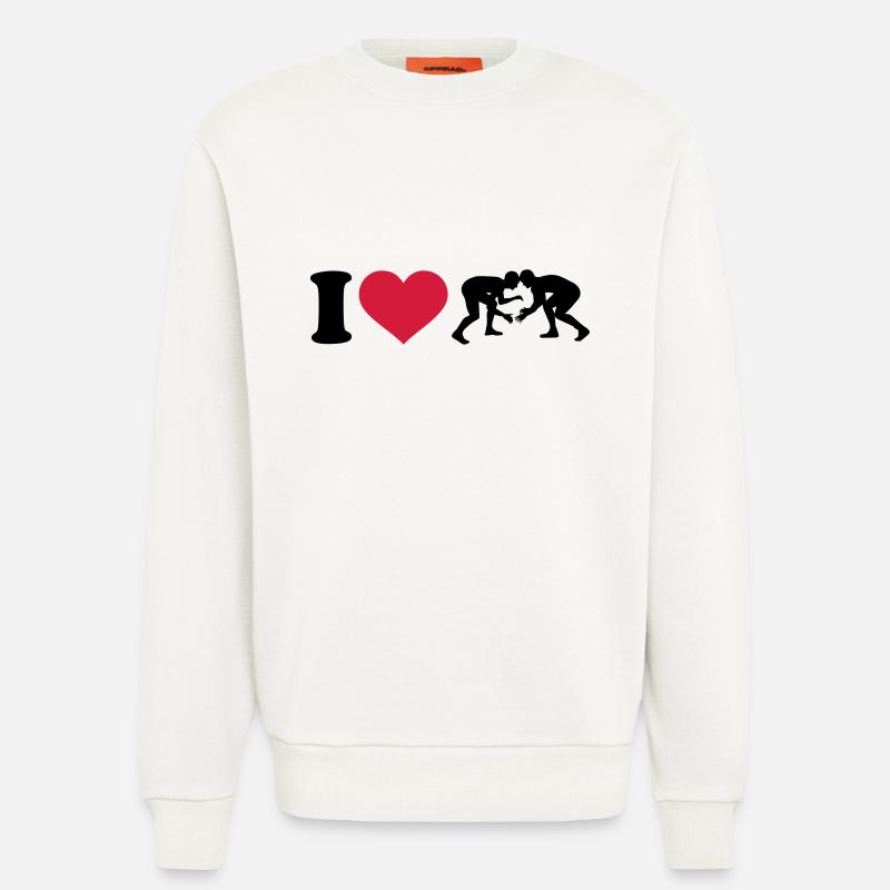 I love Lutte - Sweat bio décontracté fabriqué en UE - OFF WHITE