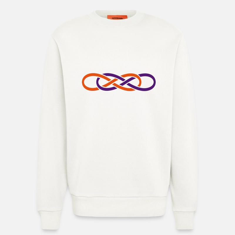 Double symbole de l'infini - Sweat bio décontracté fabriqué en UE - OFF WHITE