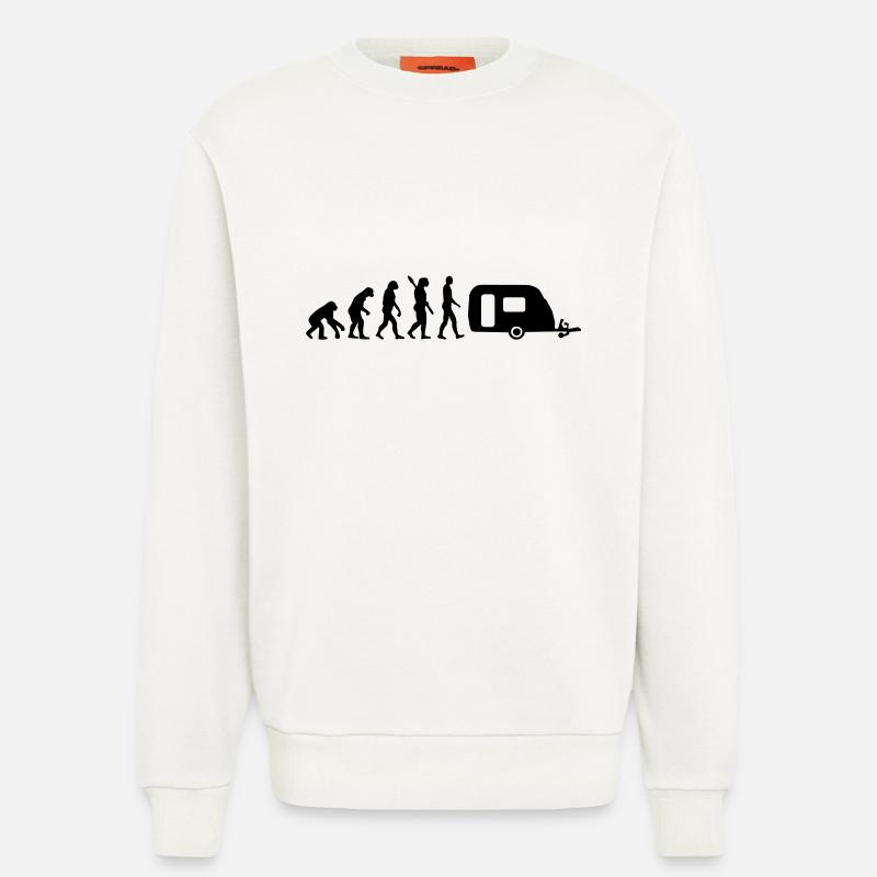Evolution Camping - Sweatshirt - made by SPREAD  - OFF WHITE