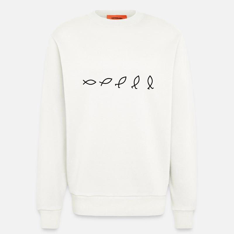 Evolution Fish - Sweatshirt - made by SPREAD  - OFF WHITE