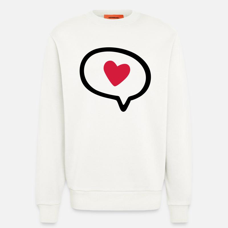 Sprechblase mit Herz - Sweatshirt - made by SPREAD  - OFF WHITE