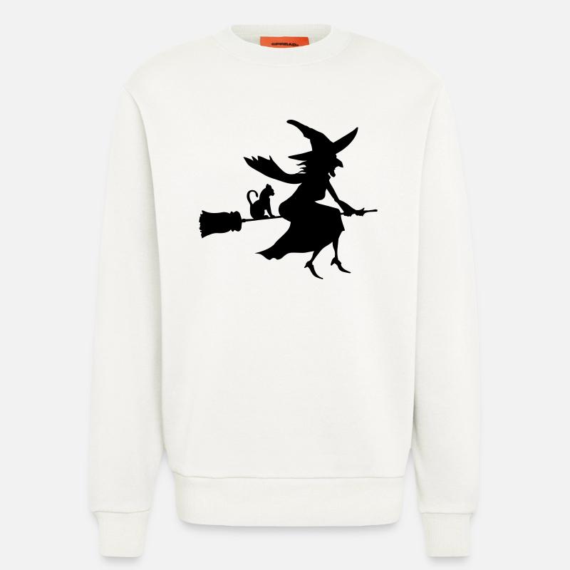 Sorcière et Chat - Sweat bio décontracté fabriqué en UE - OFF WHITE