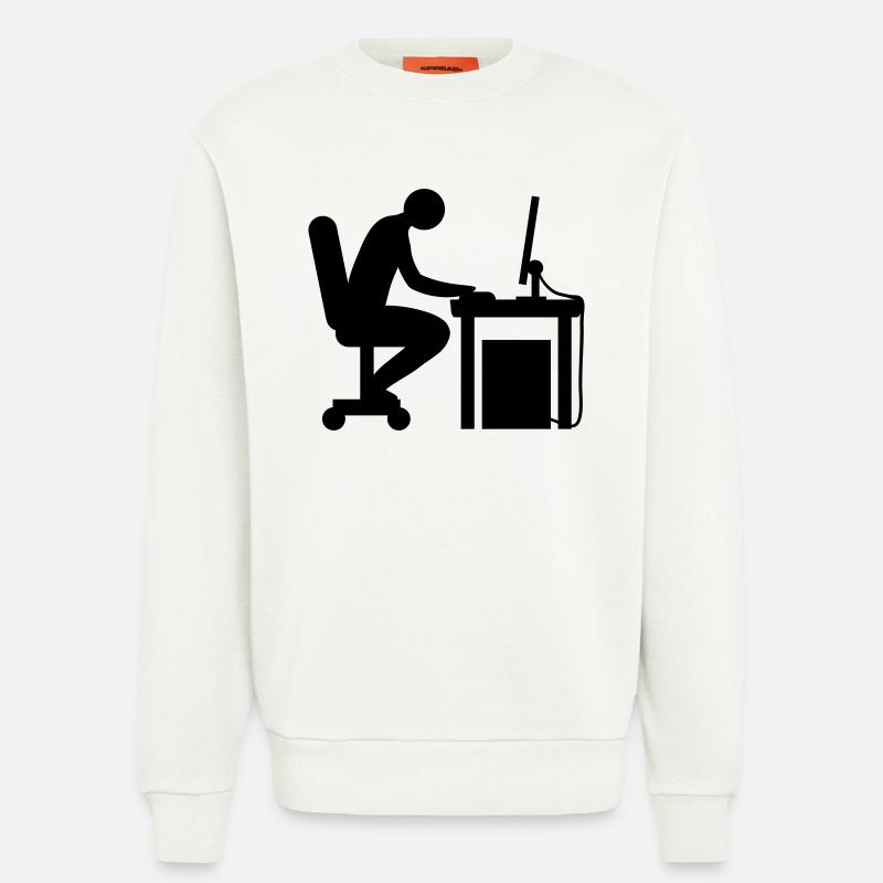 Computer desk nerd - Sweatshirt - made by SPREAD  - OFF WHITE