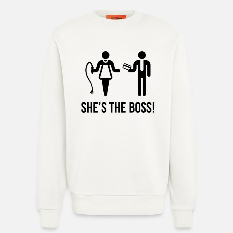 She's The Boss! (Ehefrau & Ehemann) - Sweatshirt - made by SPREAD  - OFF WHITE