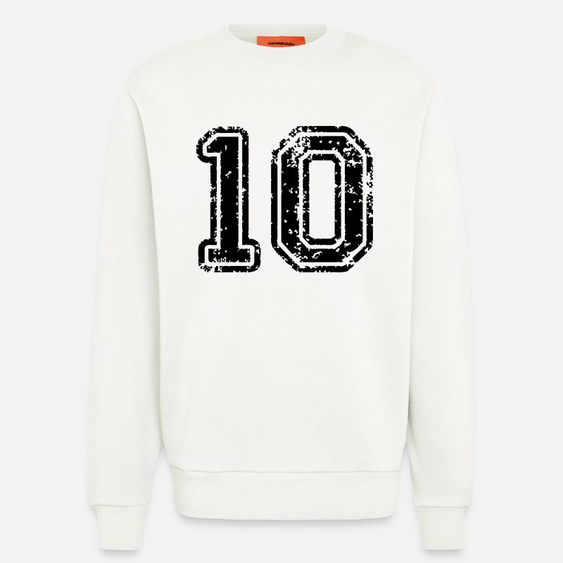 10 - Nummer - Sweatshirt - made by SPREAD  - OFF WHITE