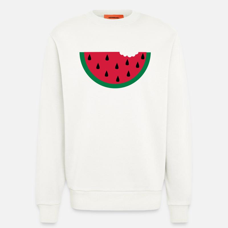 fruit pastèque pastèque - Sweat bio décontracté fabriqué en UE - OFF WHITE
