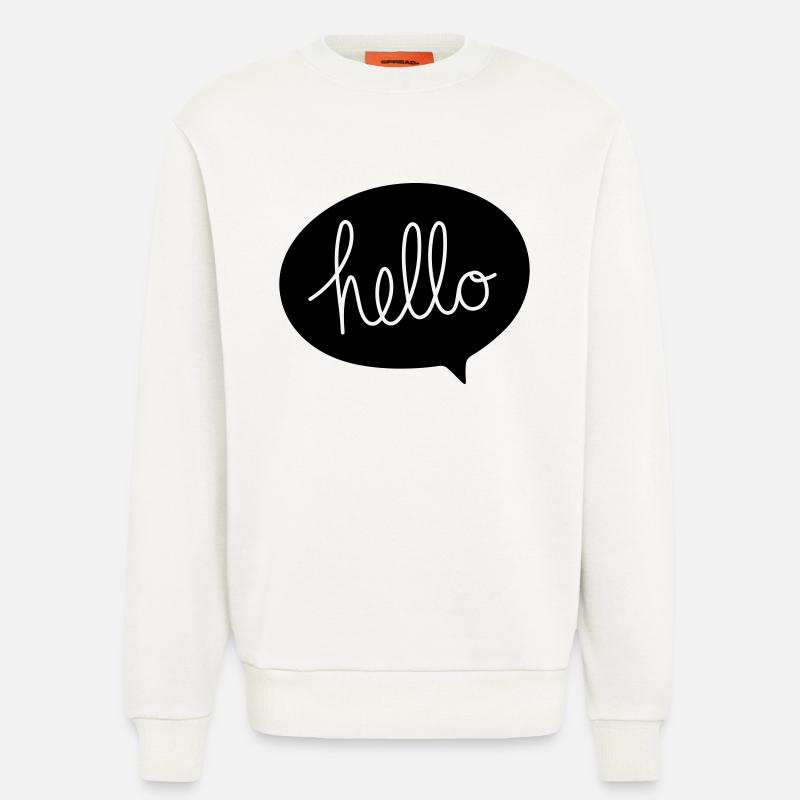 HELLO Sprechblase - Sweatshirt - made by SPREAD  - OFF WHITE