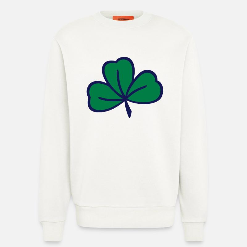 trèfle à feuilles de trèfle - Sweat bio décontracté fabriqué en UE - OFF WHITE
