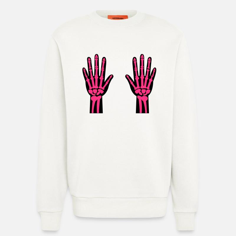 skelett hände 02 - Sweatshirt - made by SPREAD  - OFF WHITE