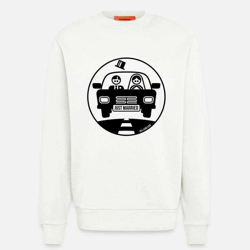 Just Married – Flitterwochen (1C) - Sweatshirt - made by SPREAD  - OFF WHITE