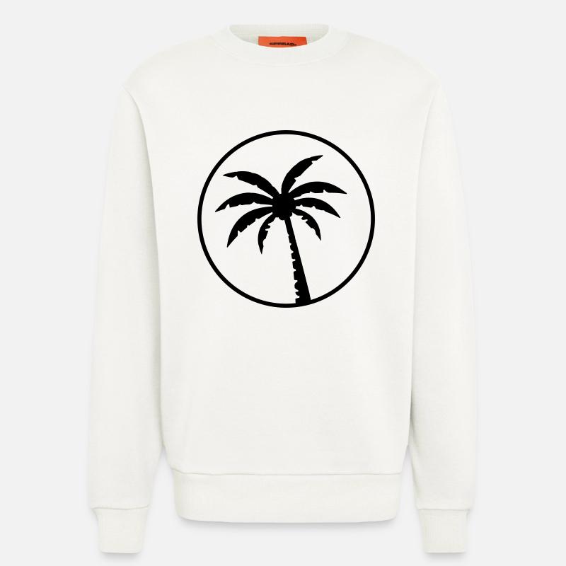 palm design tree - Sweatshirt - made by SPREAD  - OFF WHITE