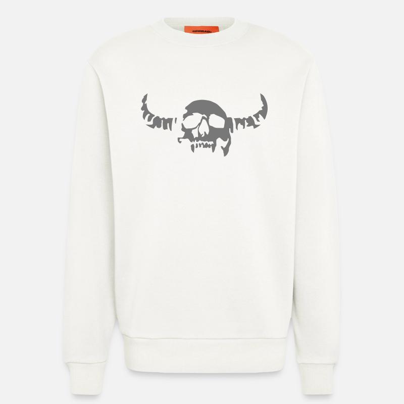 devil_skull_042013_a_1c - Sweatshirt - made by SPREAD  - OFF WHITE