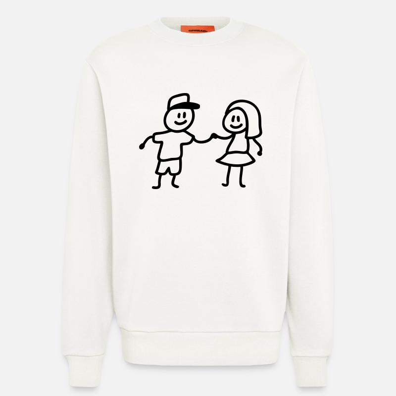 Junge Mädchen spielen - Sweatshirt - made by SPREAD - OFF WHITE
