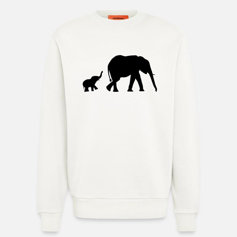 Elephant Illustration - Sweatshirt - made by SPREAD - OFF WHITE