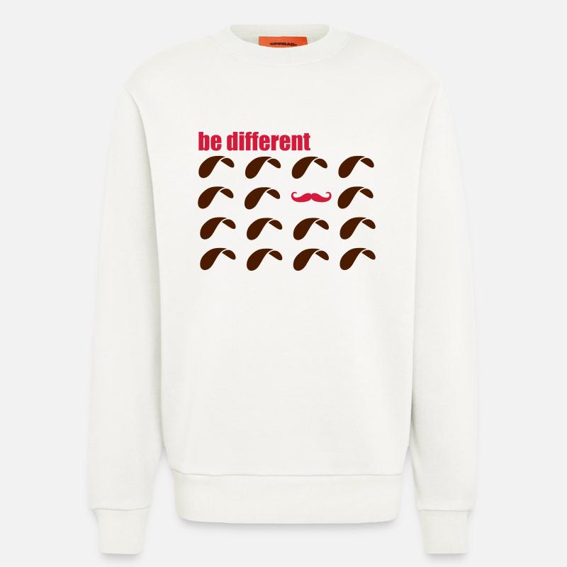 Moustache-be different, Paragliding und Soaring - Sweatshirt - made by SPREAD  - OFF WHITE