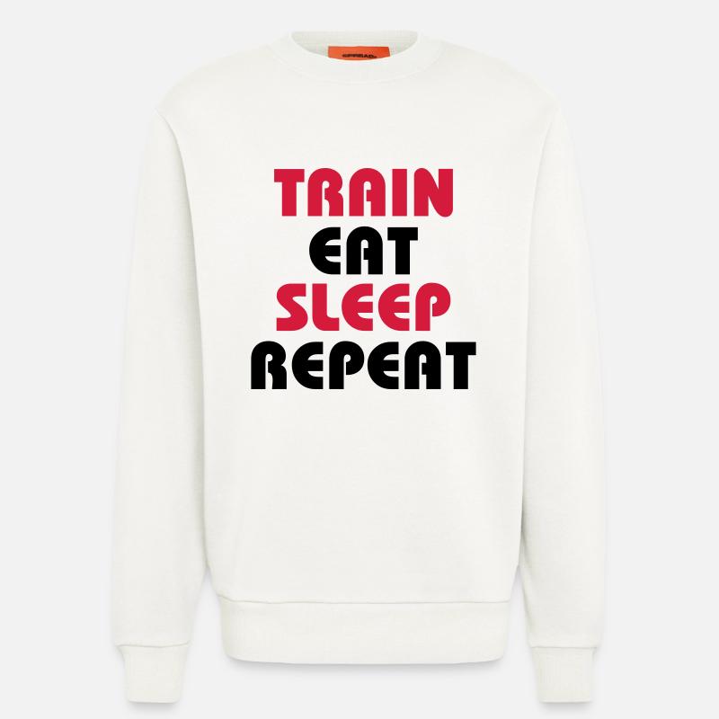 Train Eat Sleep Repeat - Sweatshirt - made by SPREAD  - OFF WHITE