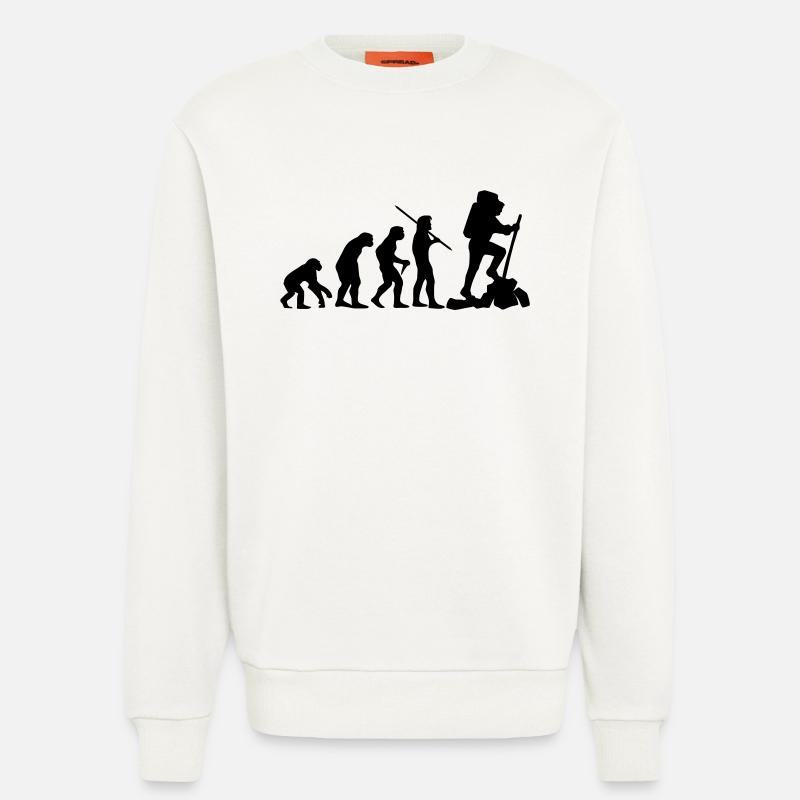 Evolution mountaineers / hikers - Sweatshirt - made by SPREAD  - OFF WHITE
