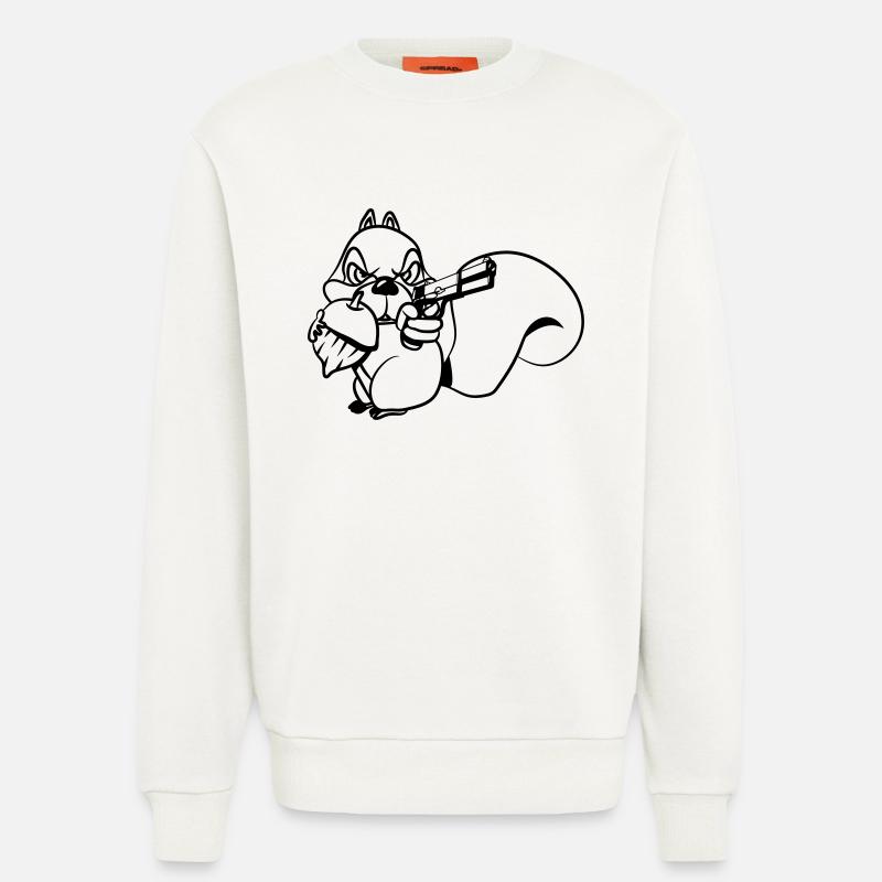 Squirrel witty nut gun - Sweatshirt - made by SPREAD  - OFF WHITE