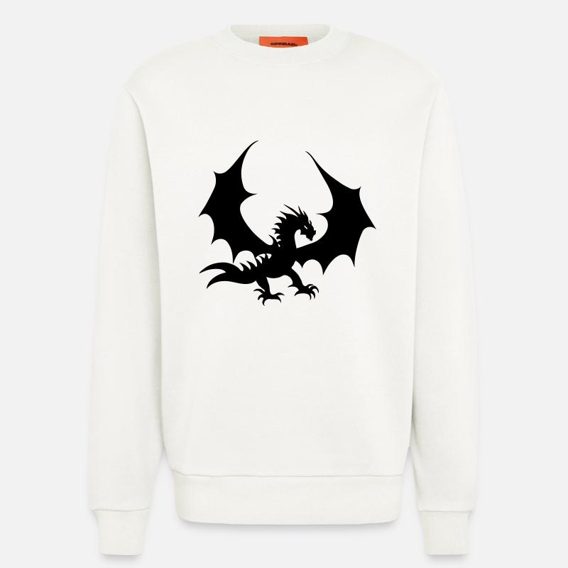 Cooler schwarzer Drache - Sweatshirt - made by SPREAD  - OFF WHITE