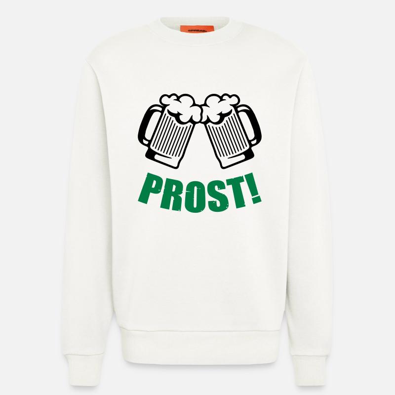 bier prost - Sweatshirt - made by SPREAD  - OFF WHITE