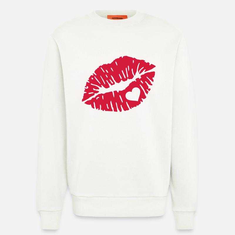 Kiss - Sweatshirt - made by SPREAD  - OFF WHITE