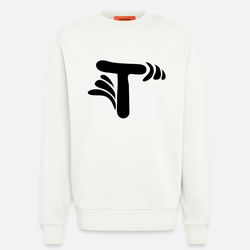 Buchstabe T & Muster - Sweatshirt - made by SPREAD  - OFF WHITE