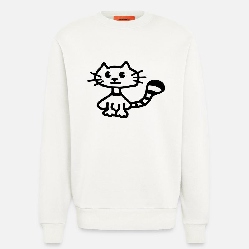 Katze 4 - Sweatshirt - made by SPREAD  - OFF WHITE