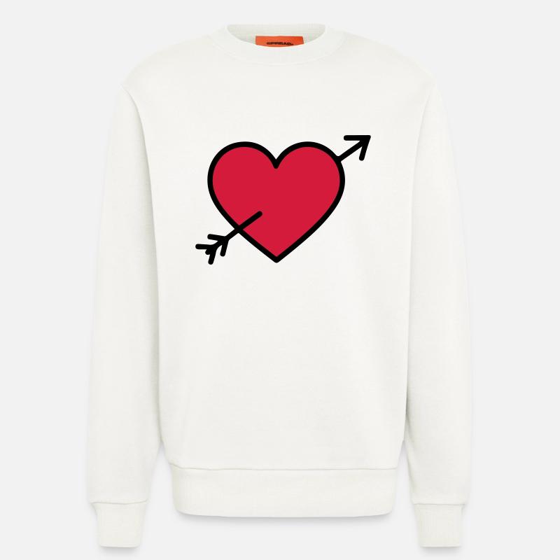 Herz Symbol Pfeil - Sweatshirt - made by SPREAD  - OFF WHITE