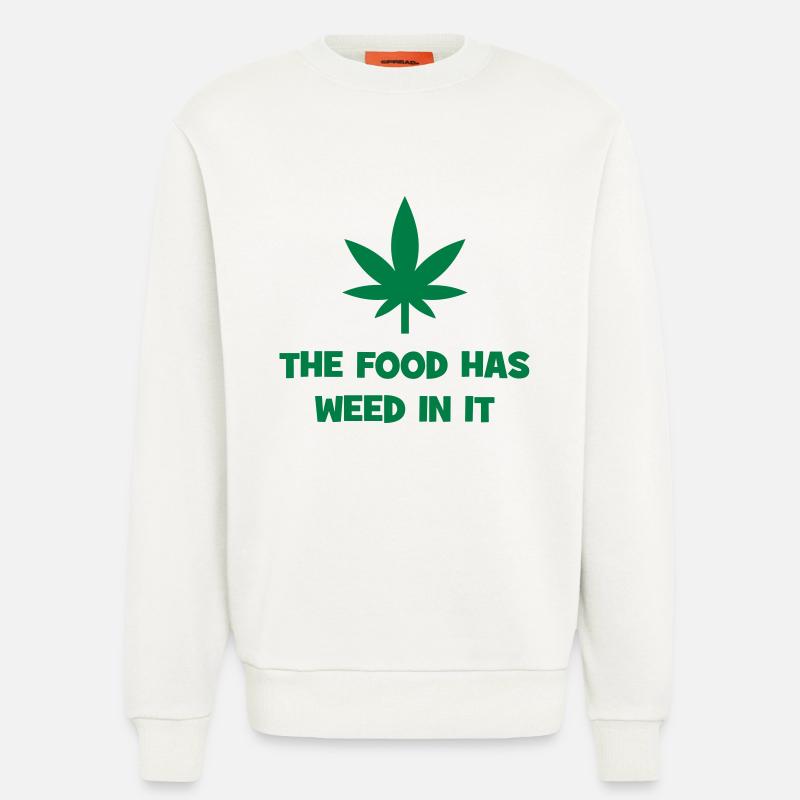Le cannabis dans les aliments - Sweat bio décontracté fabriqué en UE - OFF WHITE