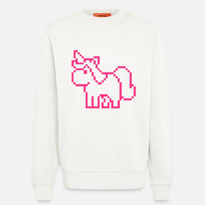 pixel einhorn - Sweatshirt - made by SPREAD  - OFF WHITE