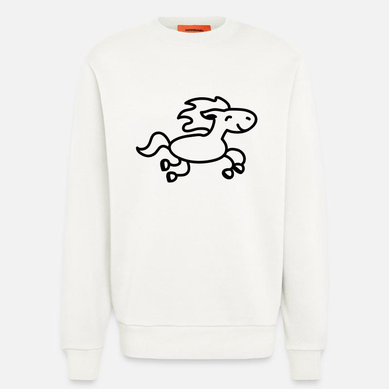 Pferd springt - line - Sweatshirt - made by SPREAD  - OFF WHITE