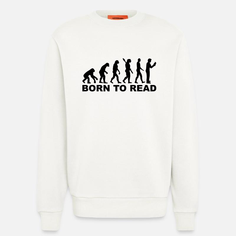 Evolution born to read - Sweatshirt - made by SPREAD  - OFF WHITE