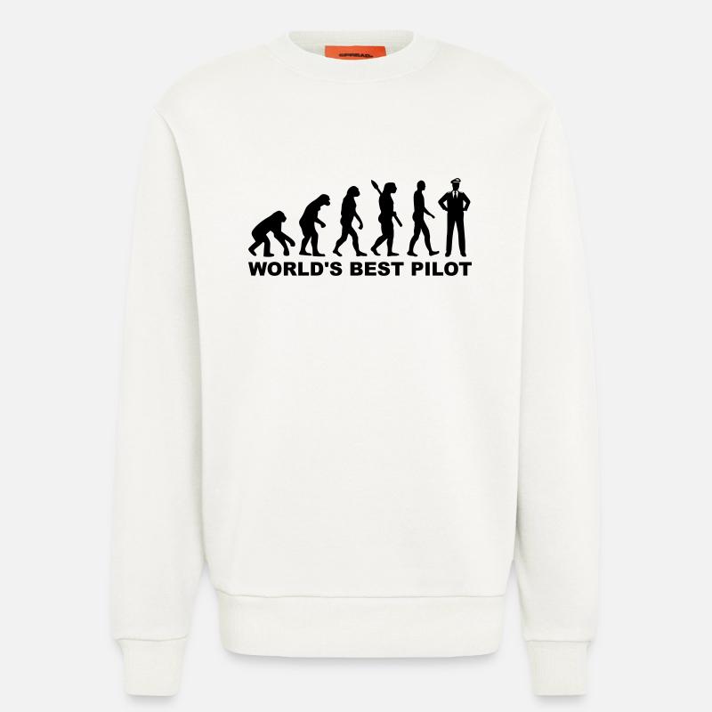 World's Best Pilot - Sweatshirt - made by SPREAD  - OFF WHITE