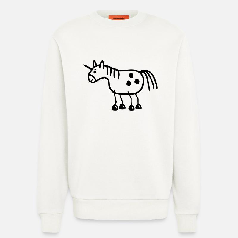 licorne - Sweat bio décontracté fabriqué en UE - OFF WHITE