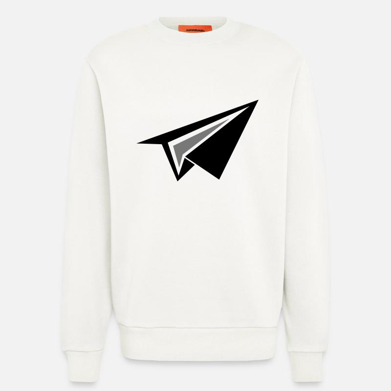 Papierflieger Flugzeug - Sweatshirt - made by SPREAD - OFF WHITE