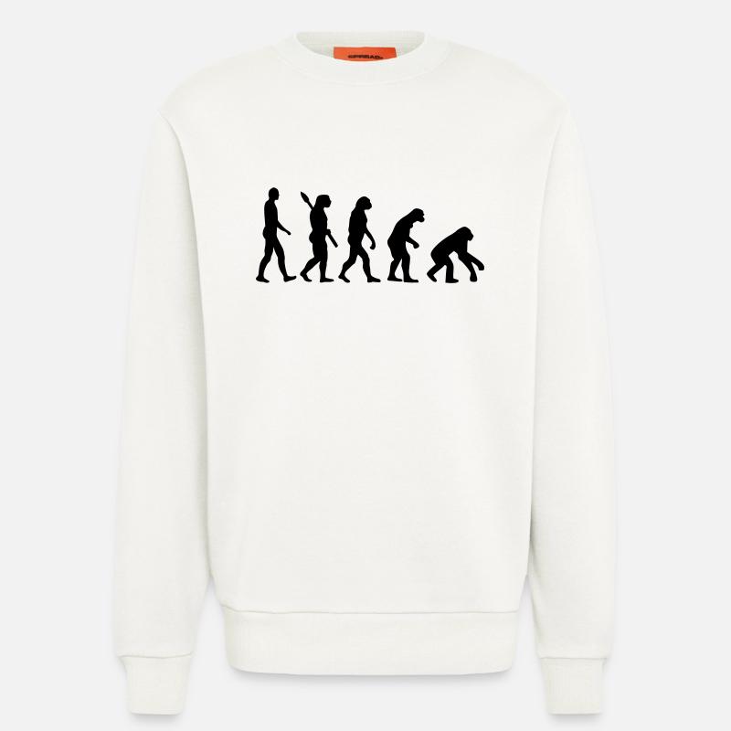 Evolution backwards - Sweatshirt - made by SPREAD  - OFF WHITE