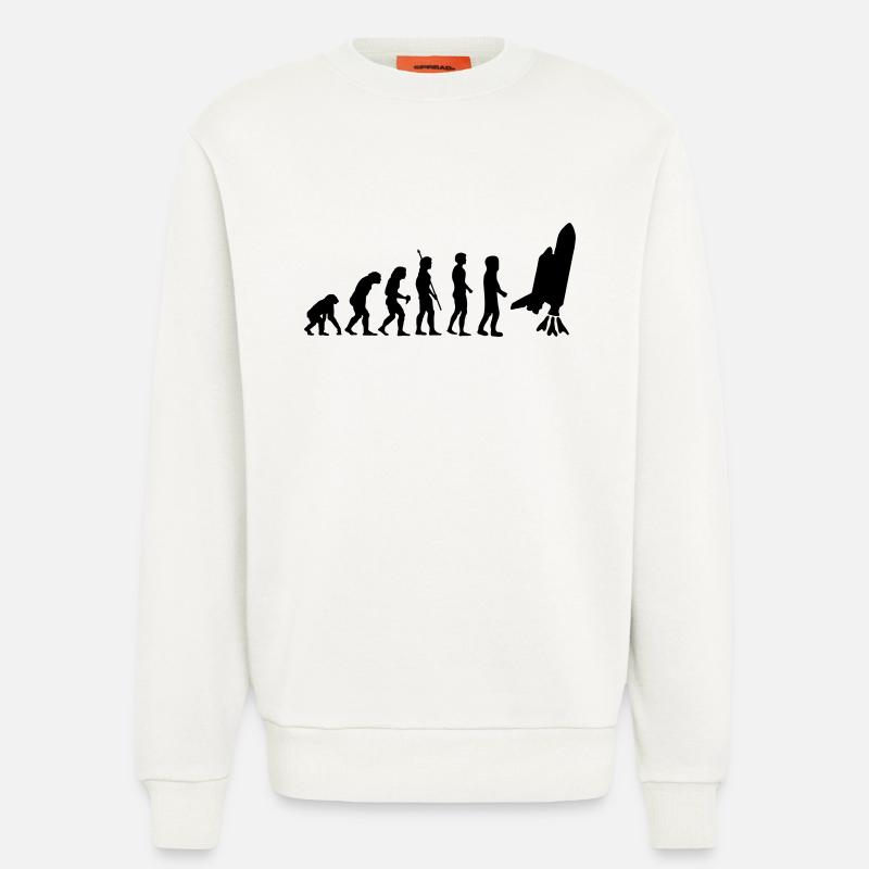 evolution_astronaut_g1 - Sweatshirt - made by SPREAD  - OFF WHITE