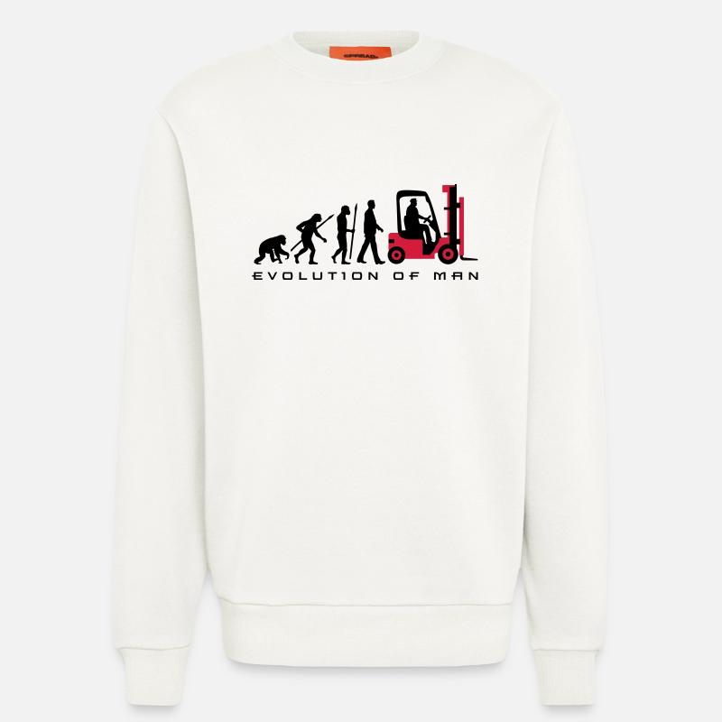 evolution_gabelstapler_122013_a_2c - Sweatshirt - made by SPREAD  - OFF WHITE