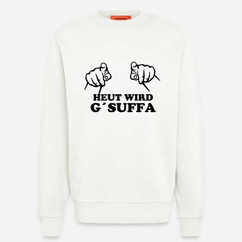 heut_wird_gsuffa - Sweatshirt - made by SPREAD  - OFF WHITE