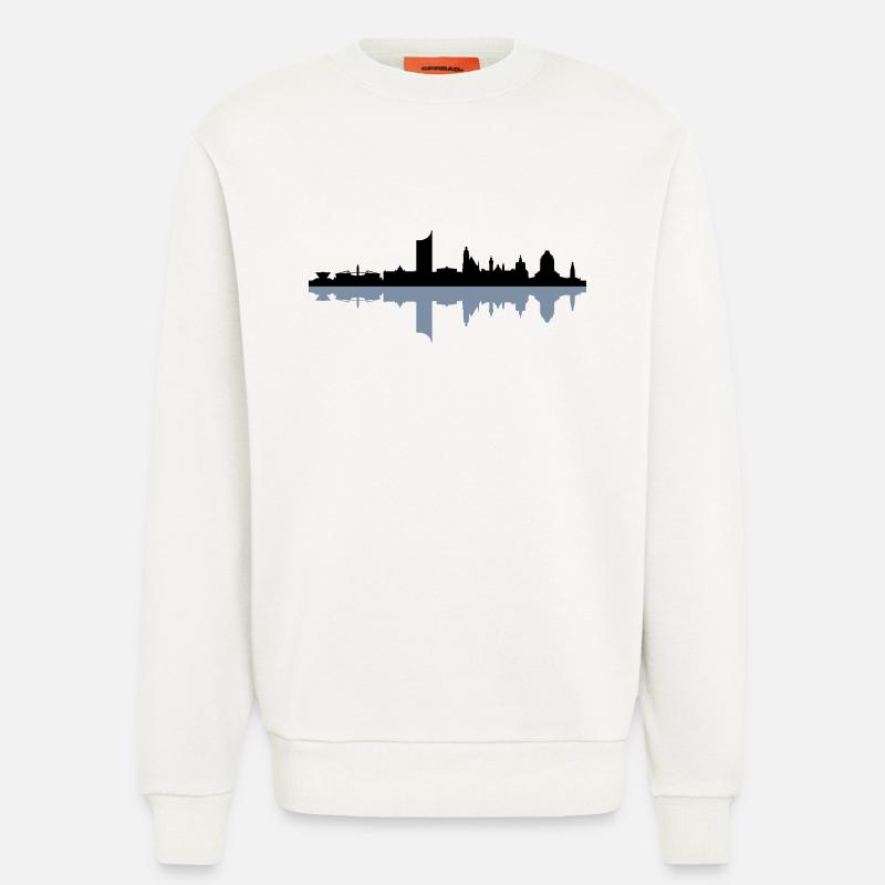 Skyline Leipzig Schatten - Sweatshirt - made by SPREAD  - OFF WHITE